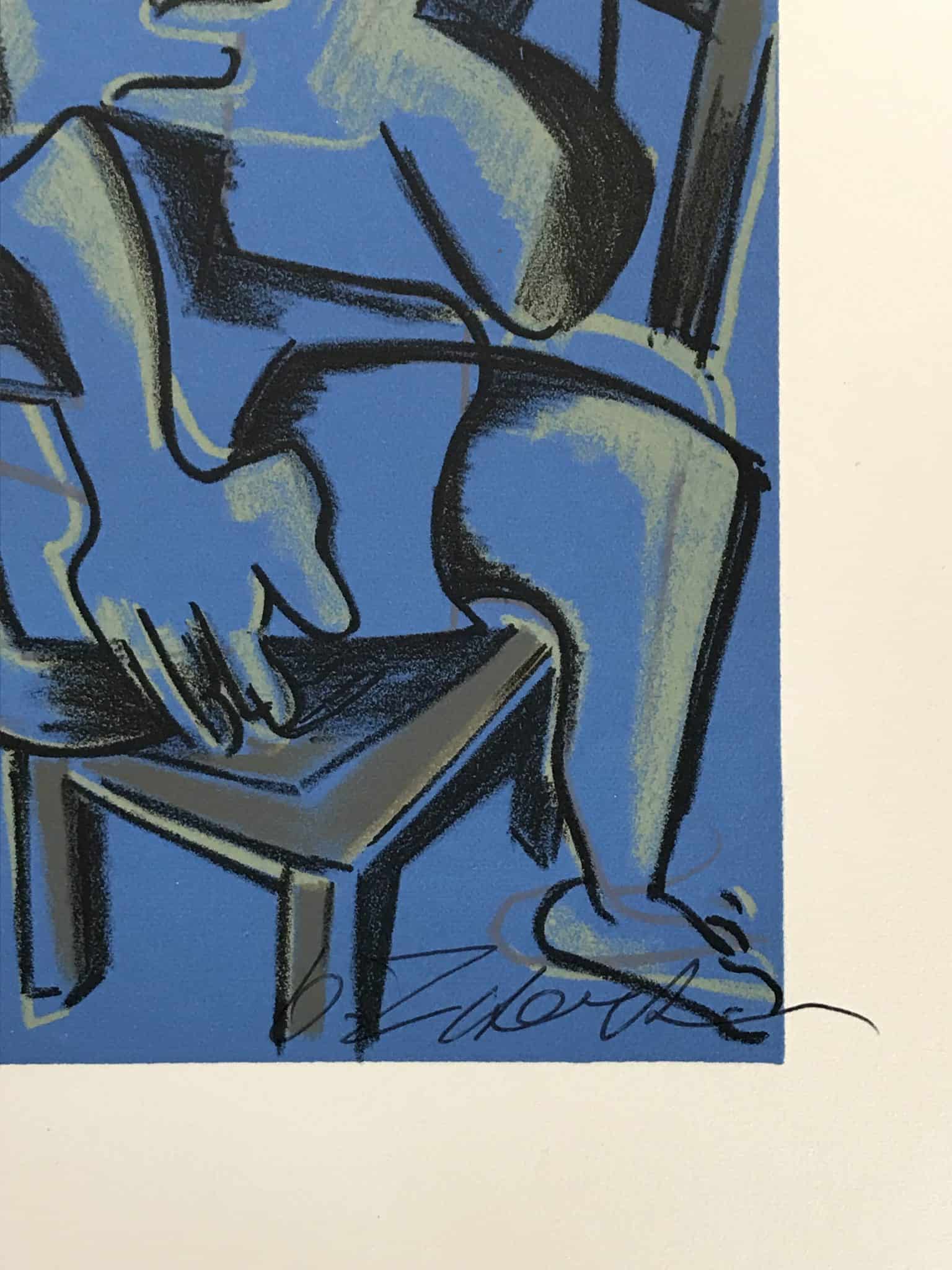 Zadkine – Lithographie – Les travaux d’Hercule – Bleue