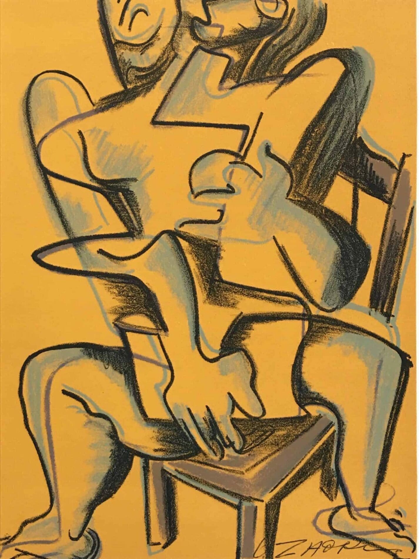 Zadkine – Lithographie – Les travaux d’Hercule – Jaune