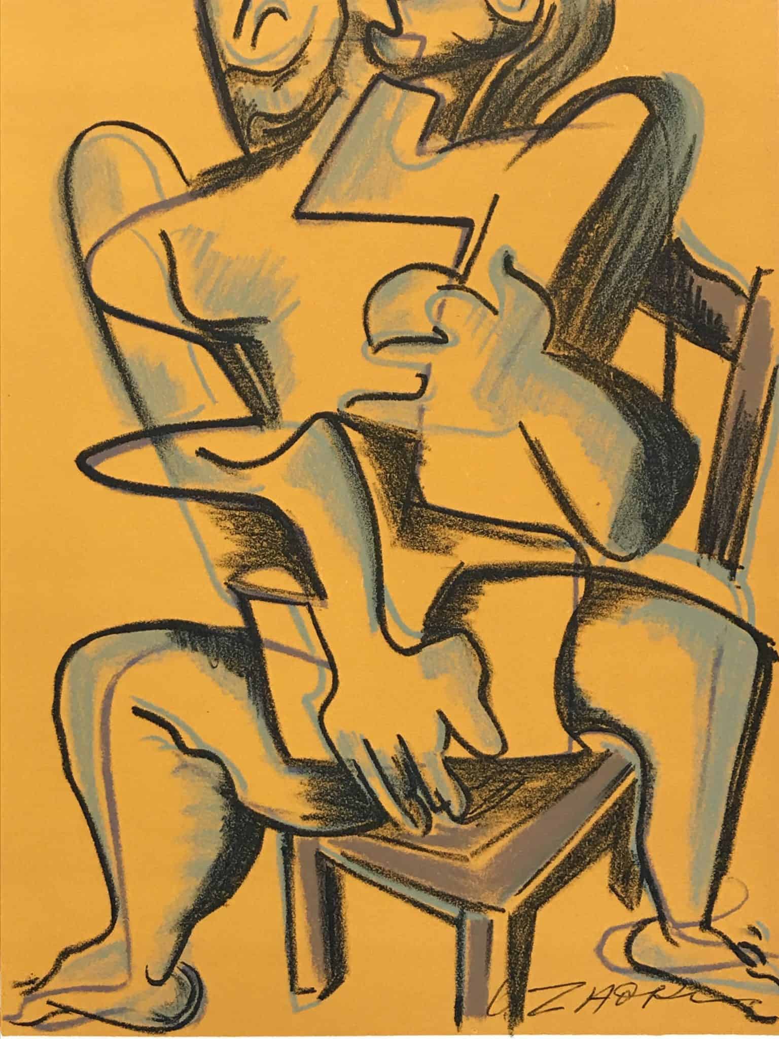 Zadkine – Lithographie – Les travaux d’Hercule – Jaune