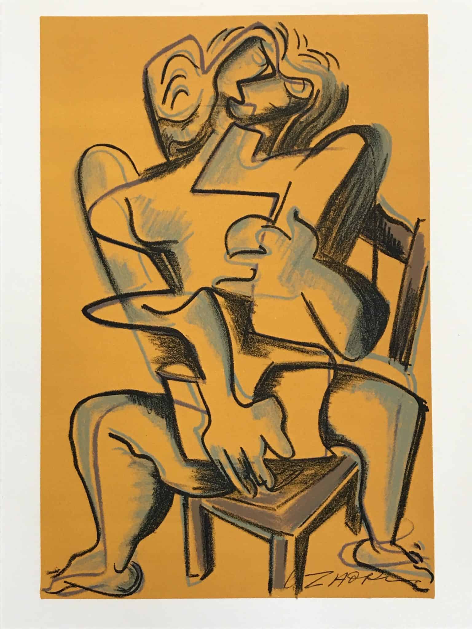 Zadkine – Lithographie – Les travaux d’Hercule – Jaune