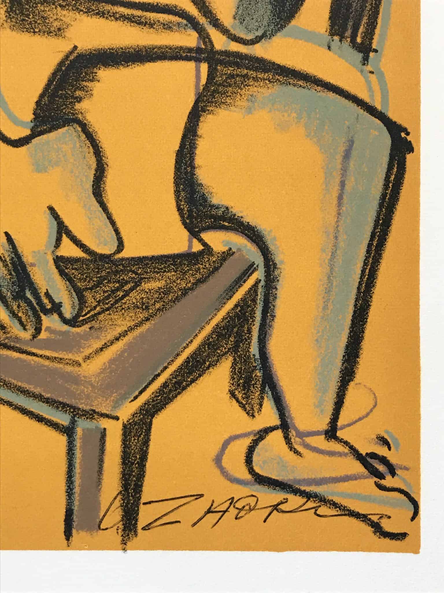 Zadkine – Lithographie – Les travaux d’Hercule – Jaune
