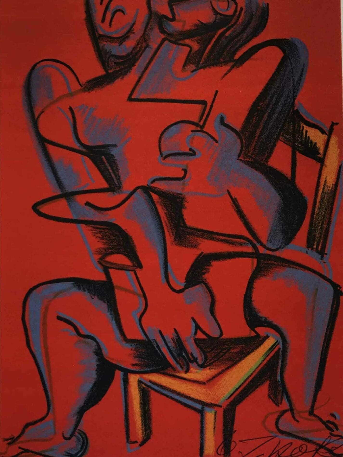 Zadkine – Lithographie – Les travaux d’Hercule – Rouge