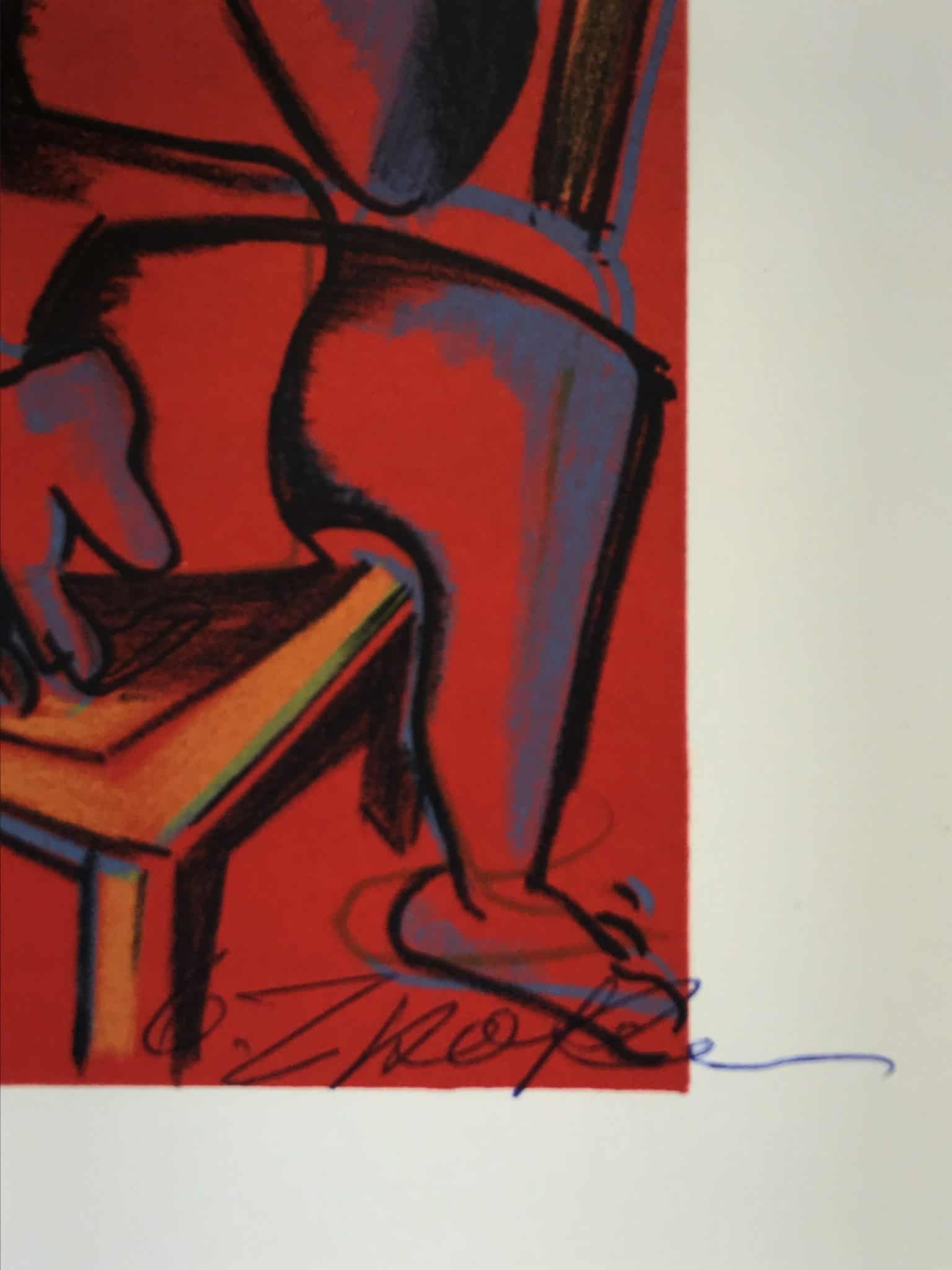 Zadkine – Lithographie – Les travaux d’Hercule – Rouge
