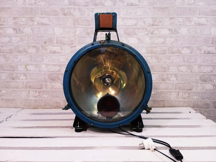 Lampadaire, Grande lampe de train, lampe de locomotive – Industrial – Acier, En alliage, Verre – Enchères