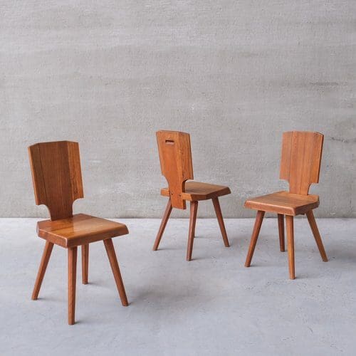 Pierre Chapo –  Lot de 3 chaises modèle S28 – Occasion