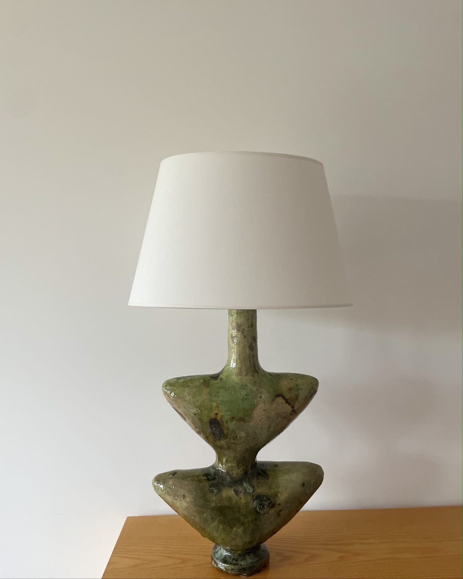 Lampe de Tamegroute Marocaine Vintage en Céramique Émaillée – 20e Siècle