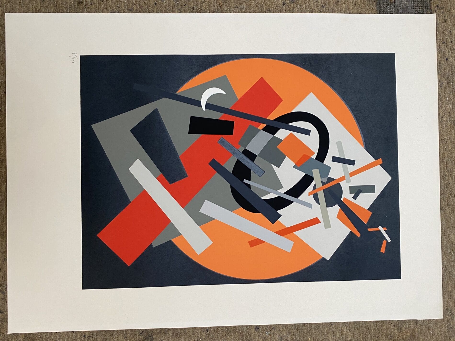 « Suprematisme » – Sérigraphie de Nadia Leger sur papier coton Fabriano