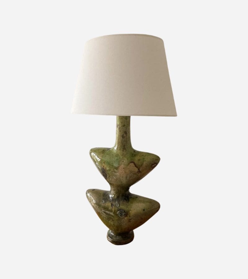 Lampe de Tamegroute Marocaine Vintage en Céramique Émaillée – 20e Siècle