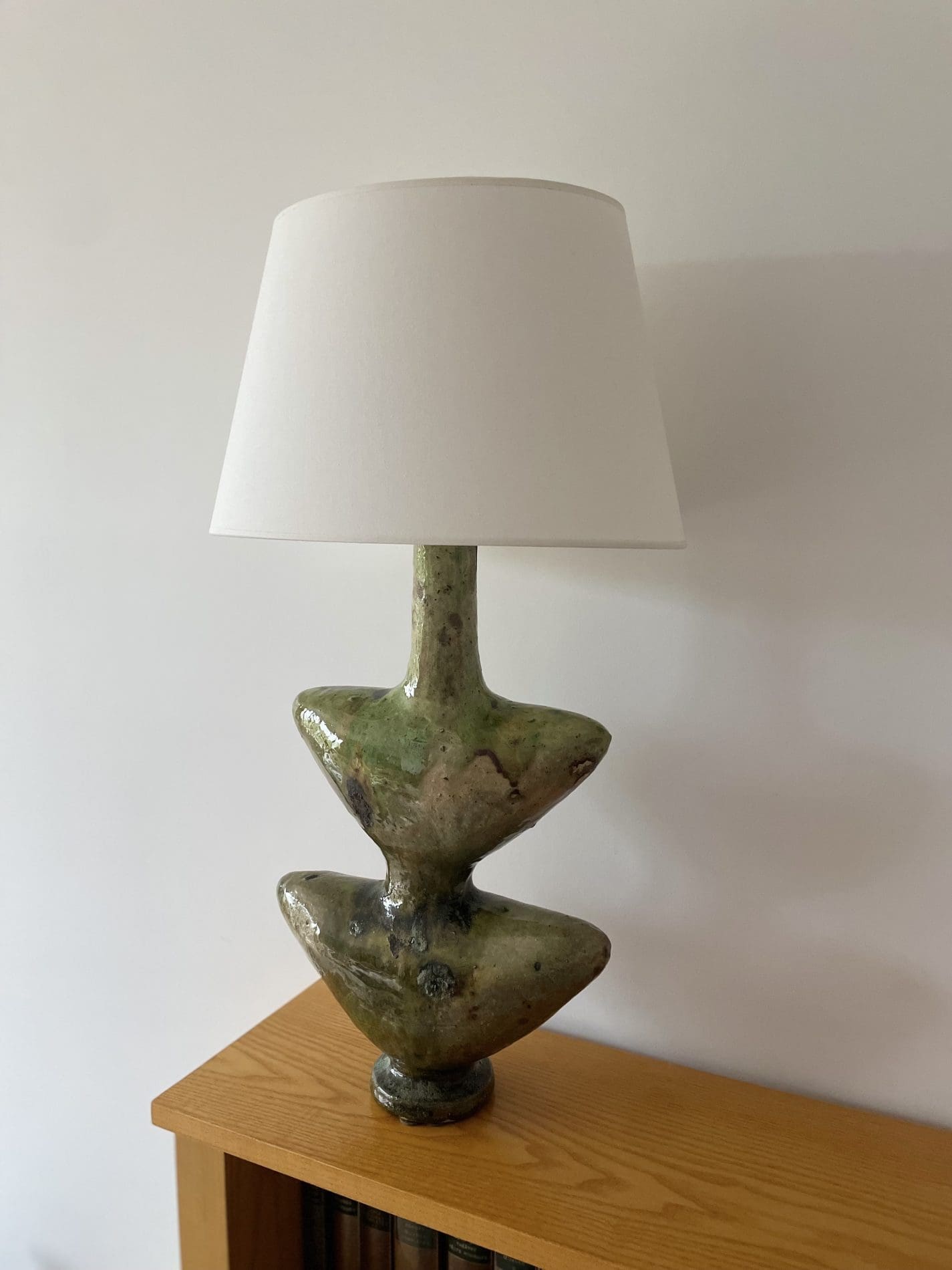 Lampe de Tamegroute Marocaine Vintage en Céramique Émaillée – 20e Siècle
