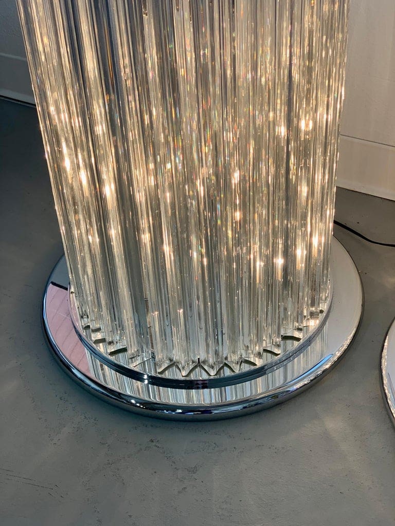 Paire de Colonnes Lumineuses en Verre de Murano, Circa 1980