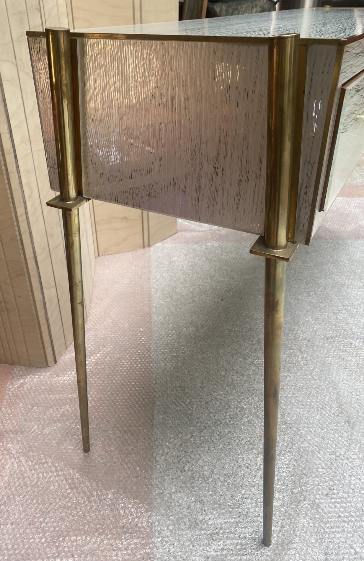 Console Vintage 1970 – Résine et Laiton