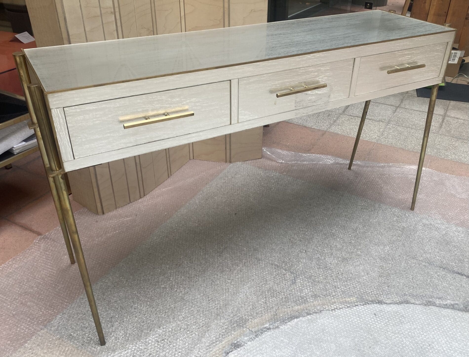 Console Vintage 1970 – Résine et Laiton