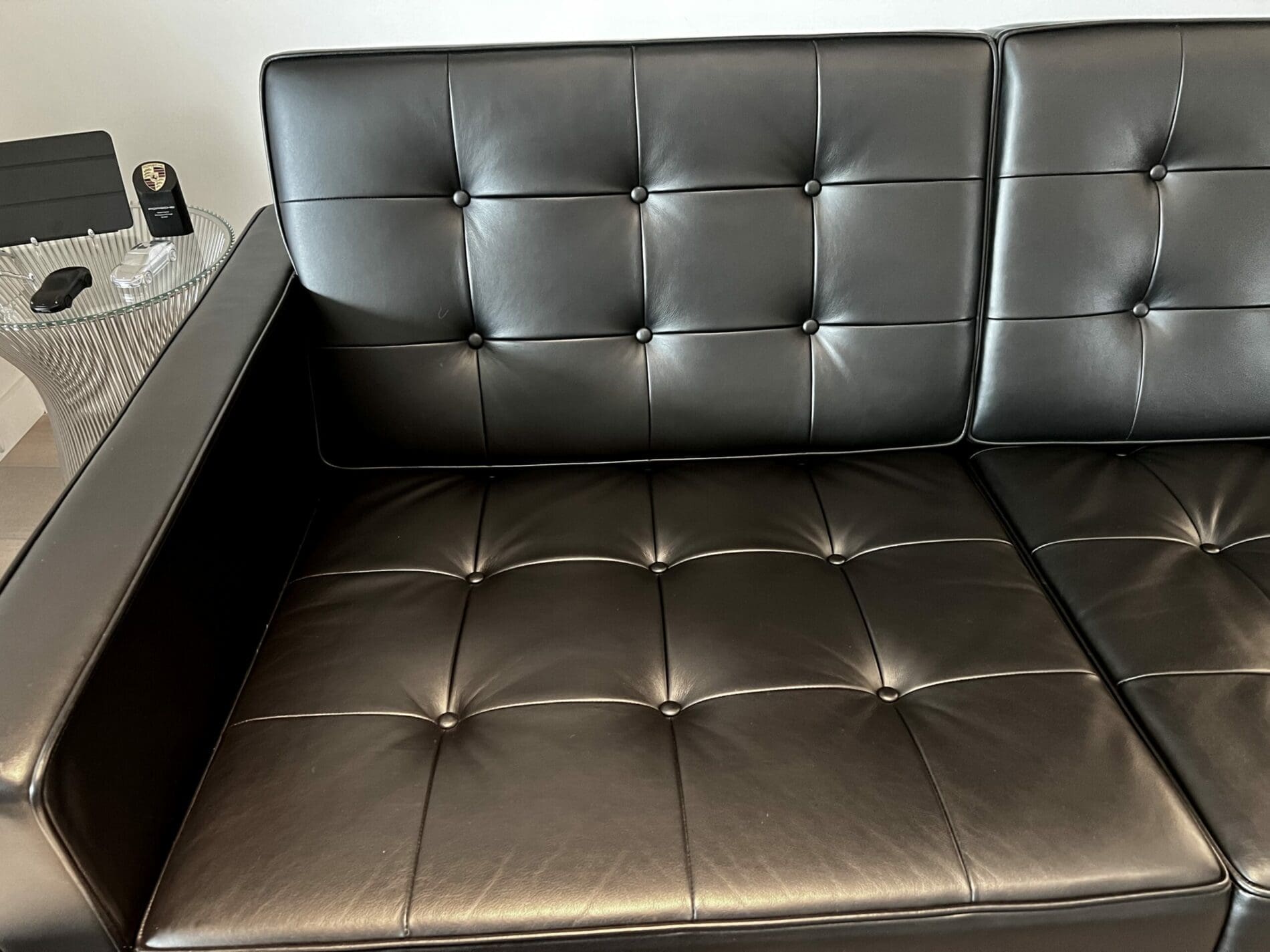 Canapé Florence Knoll en Cuir « Sabrina » Noir – Occasion Rare (2012)