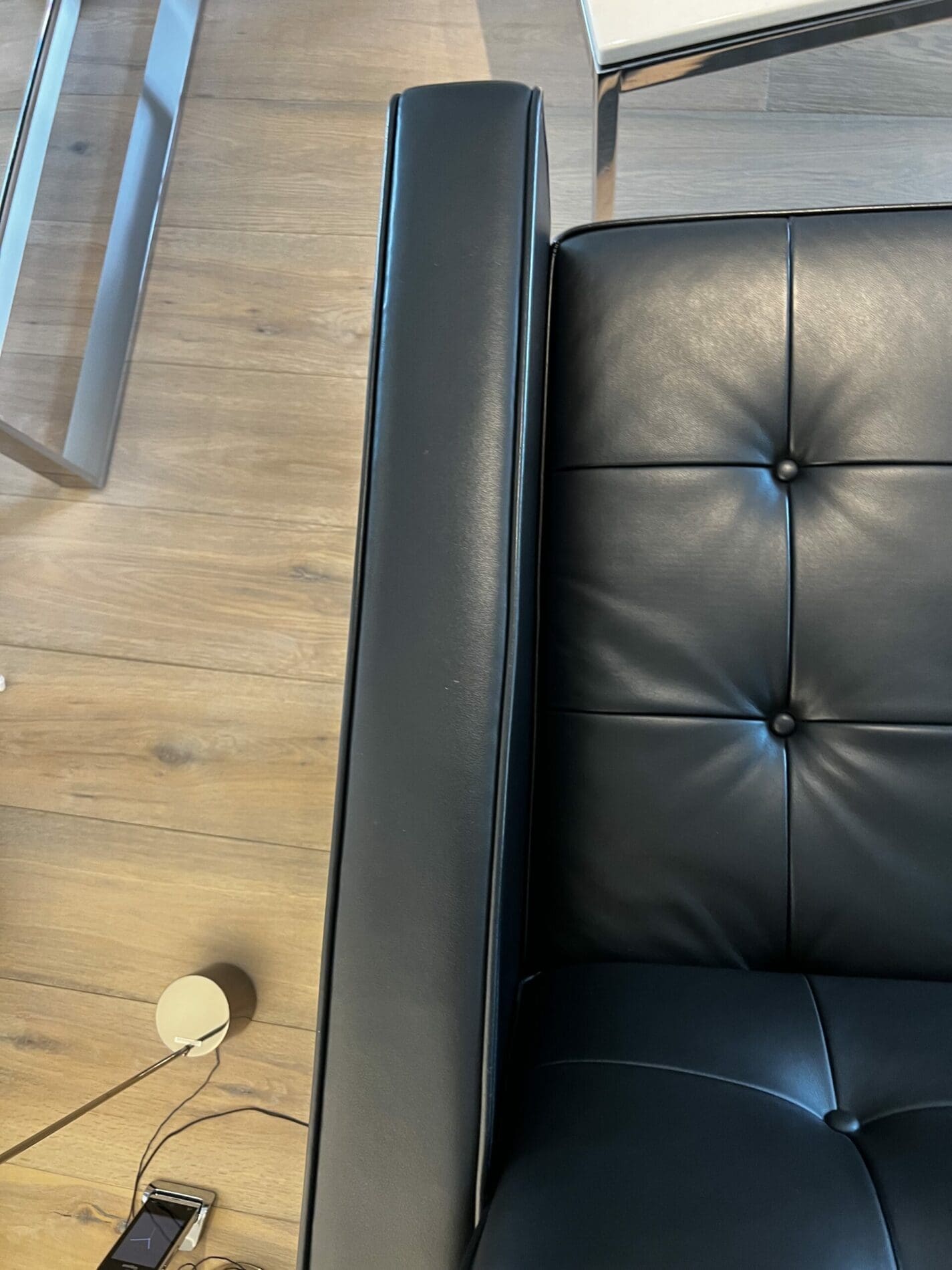 Canapé Florence Knoll en Cuir « Sabrina » Noir – Occasion Rare (2012)