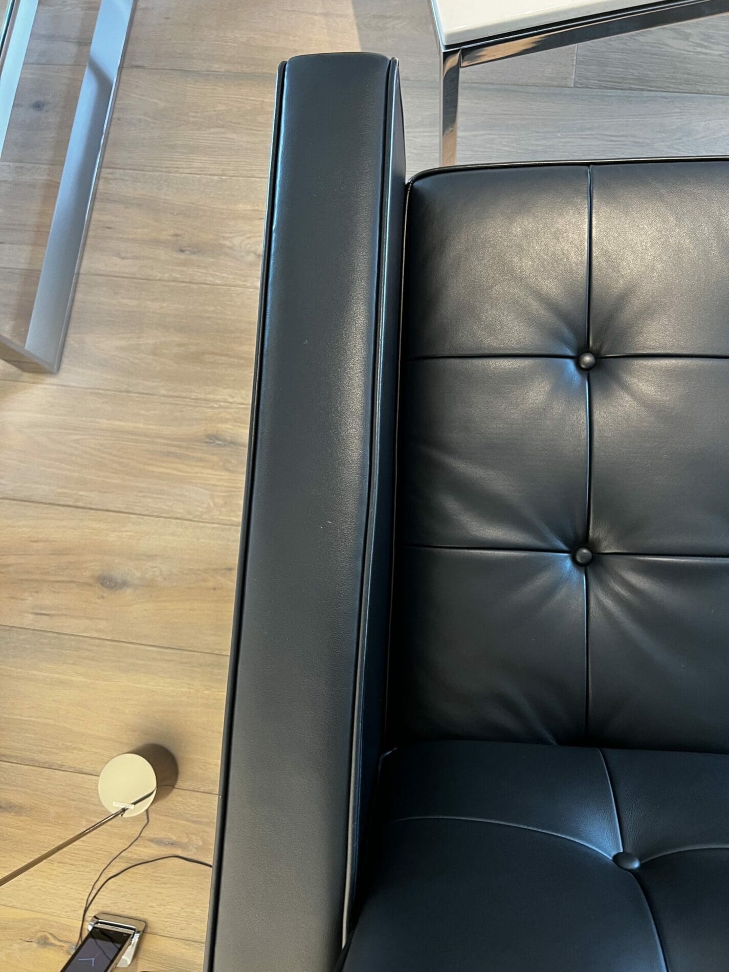 Canapé Florence Knoll en Cuir « Sabrina » Noir – Occasion Rare (2012)