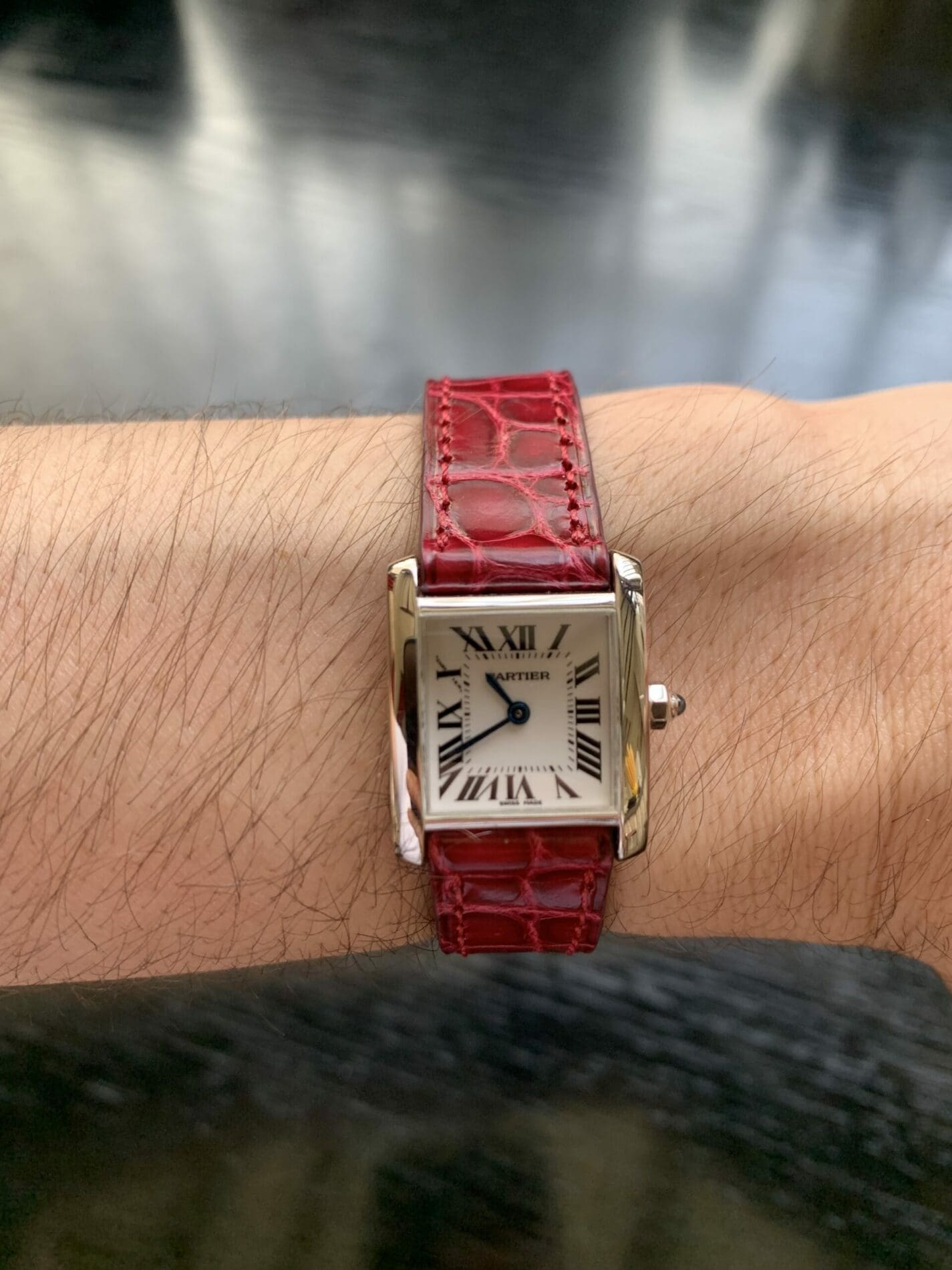 Cartier Tank French Lady 18K Or Blanc, Référence 2403, Parfait État – Vintage 1990