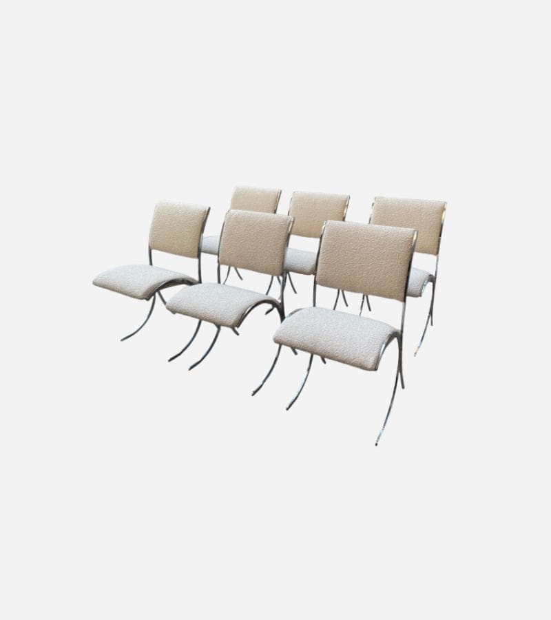 Ensemble de 6 Chaises Boris Tabacoff pour Christofle – Design Circa 1970