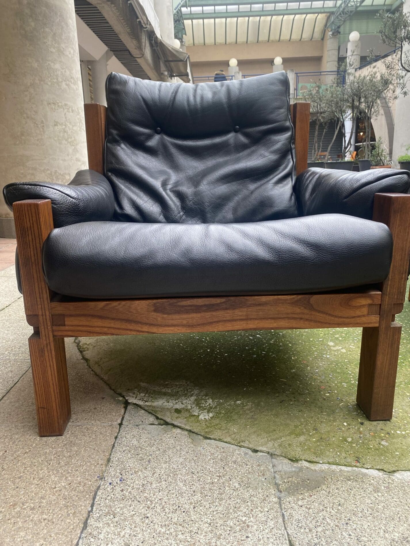Fauteuils Design Pierre Chapo S15 en Orme et Cuir