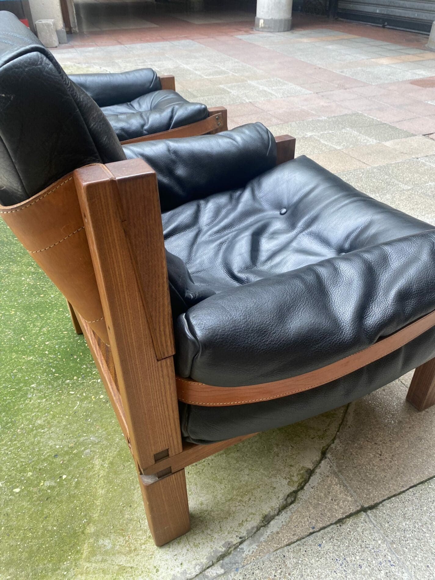 Fauteuils Design Pierre Chapo S15 en Orme et Cuir