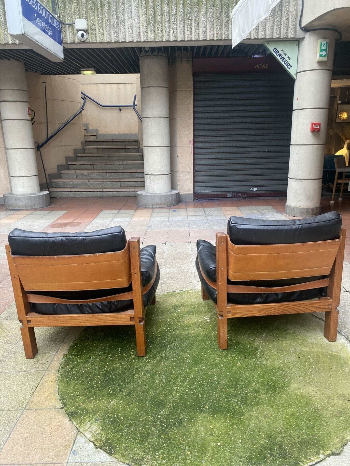 Fauteuils Design Pierre Chapo S15 en Orme et Cuir