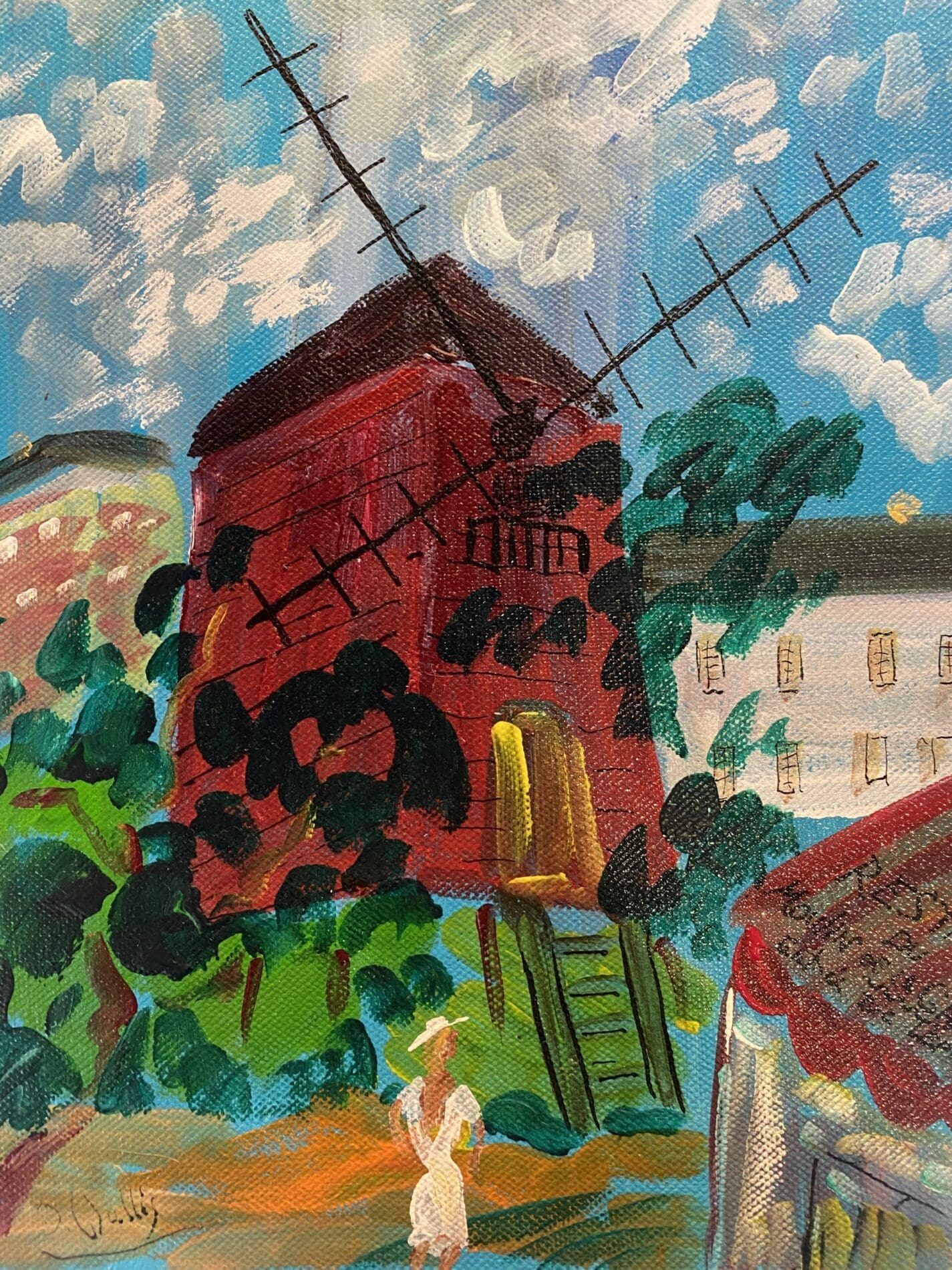 Le Moulin de la Galette par Jean Wallis, Peinture Acrylique Originale, 2003