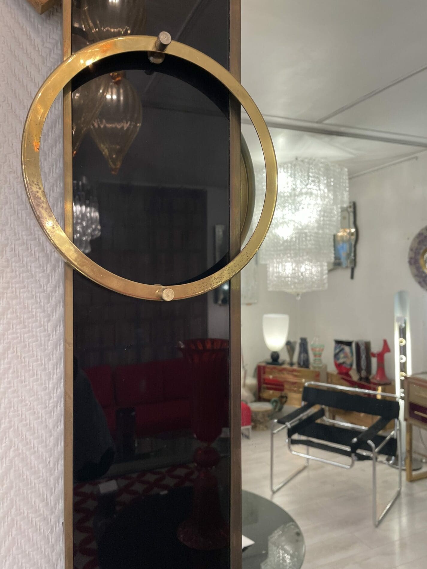 Miroir Vintage Italien en Laiton – Design 70s Luxueux