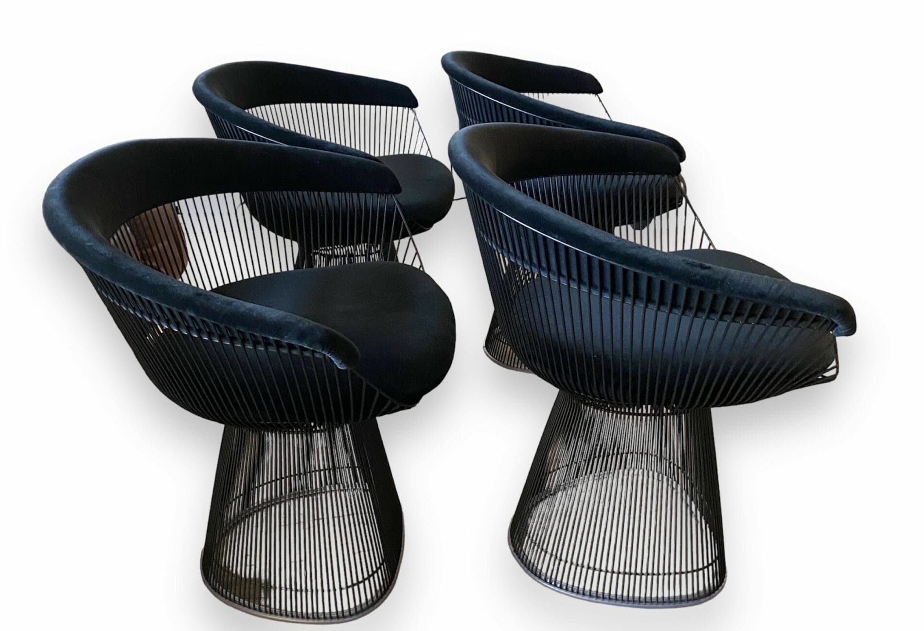 Suite de 4 Fauteuils Platner Black Edition – Occasion  Édition Limitée Knoll