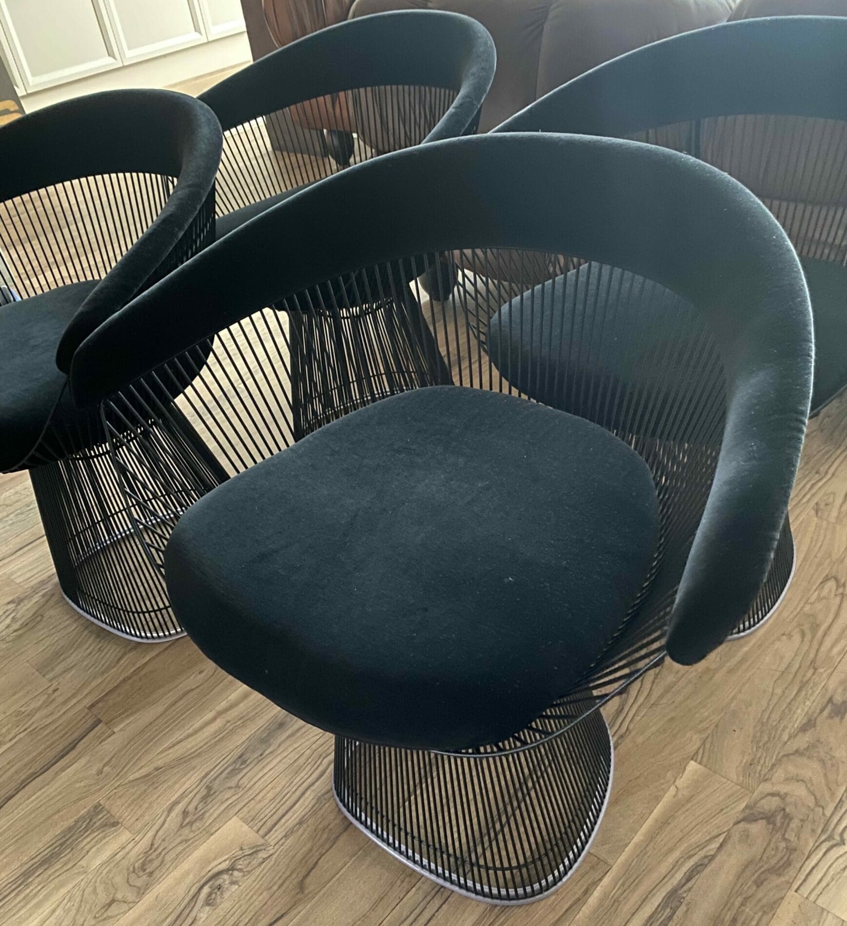Suite de 4 Fauteuils Platner Black Edition – Occasion  Édition Limitée Knoll