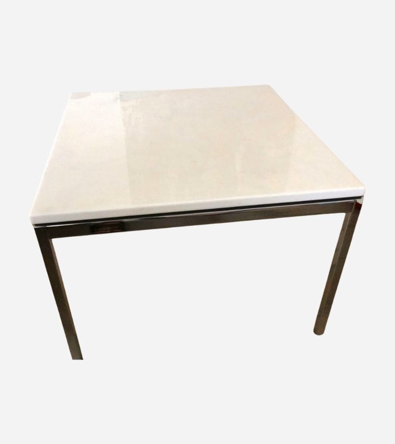 Tables Basses Florence Knoll en Acier Chromé et Marbre Blanc – 2012