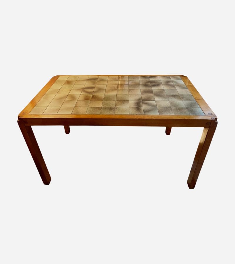 Table T18 par Pierre Chapo – Design Authentique en Orme et Céramique, 1972