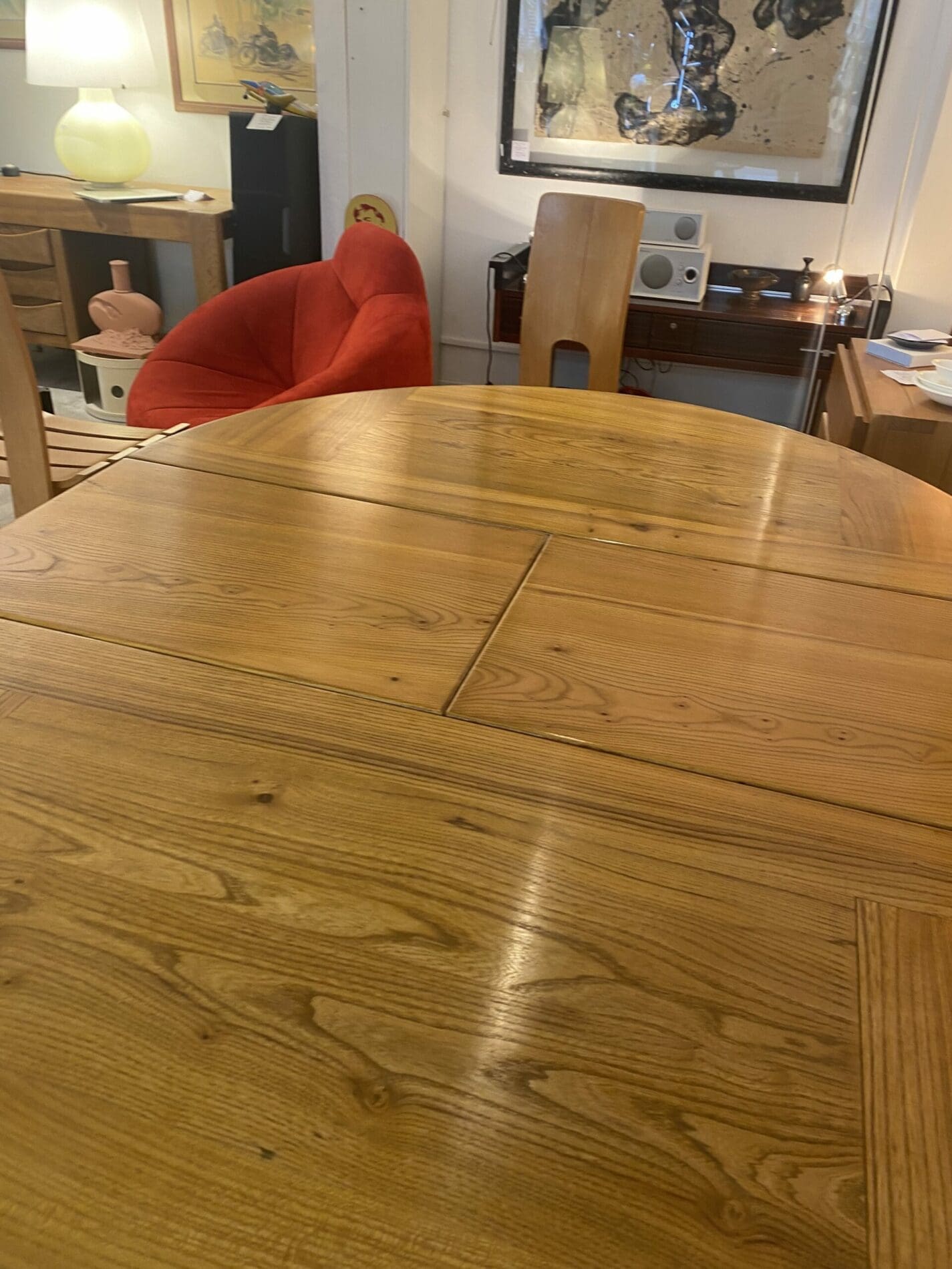 Table à Rallonge en Orme Massif de 1978 par Pierre Chapo, Éditée par Regain
