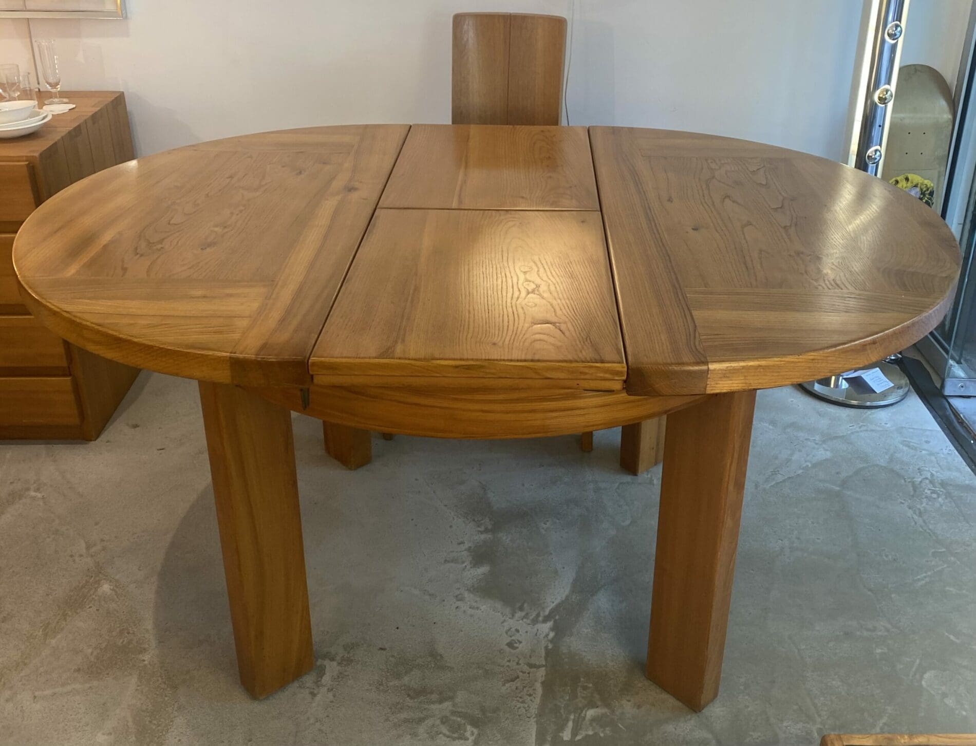 Table à Rallonge en Orme Massif de 1978 par Pierre Chapo, Éditée par Regain
