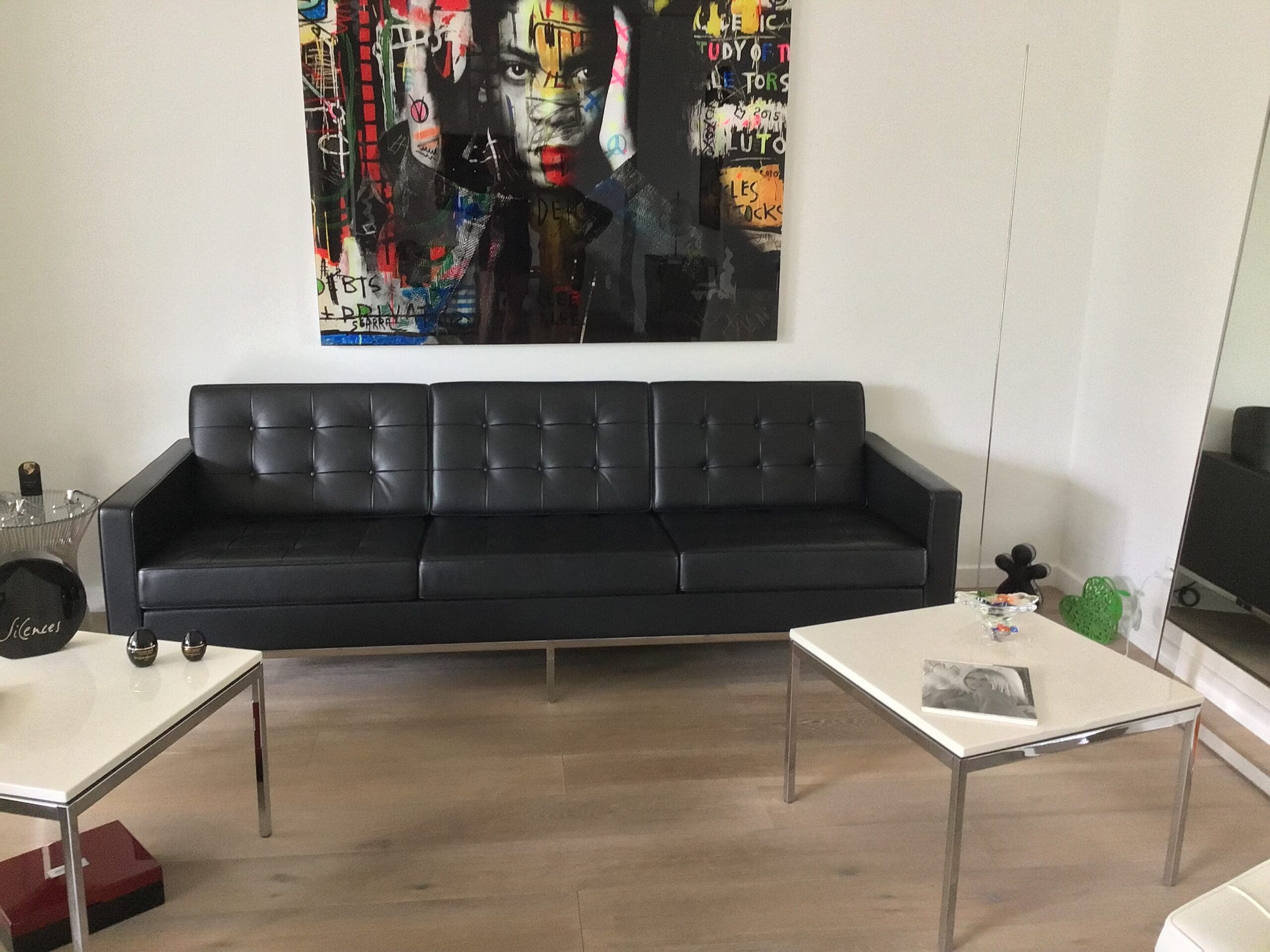 Canapé Florence Knoll en Cuir « Sabrina » Noir – Occasion Rare (2012)