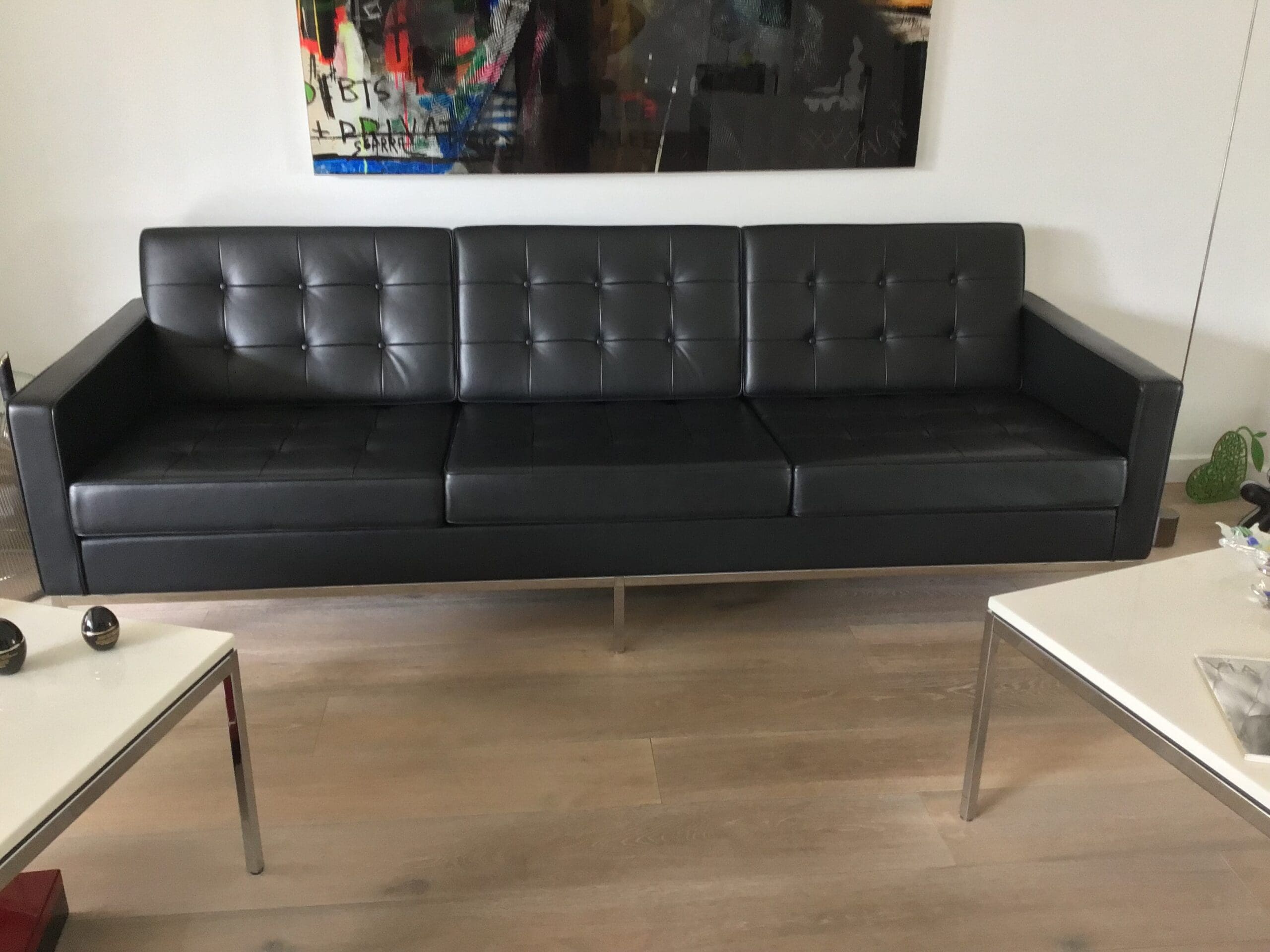 Canapé Florence Knoll en Cuir « Sabrina » Noir – Occasion Rare (2012)