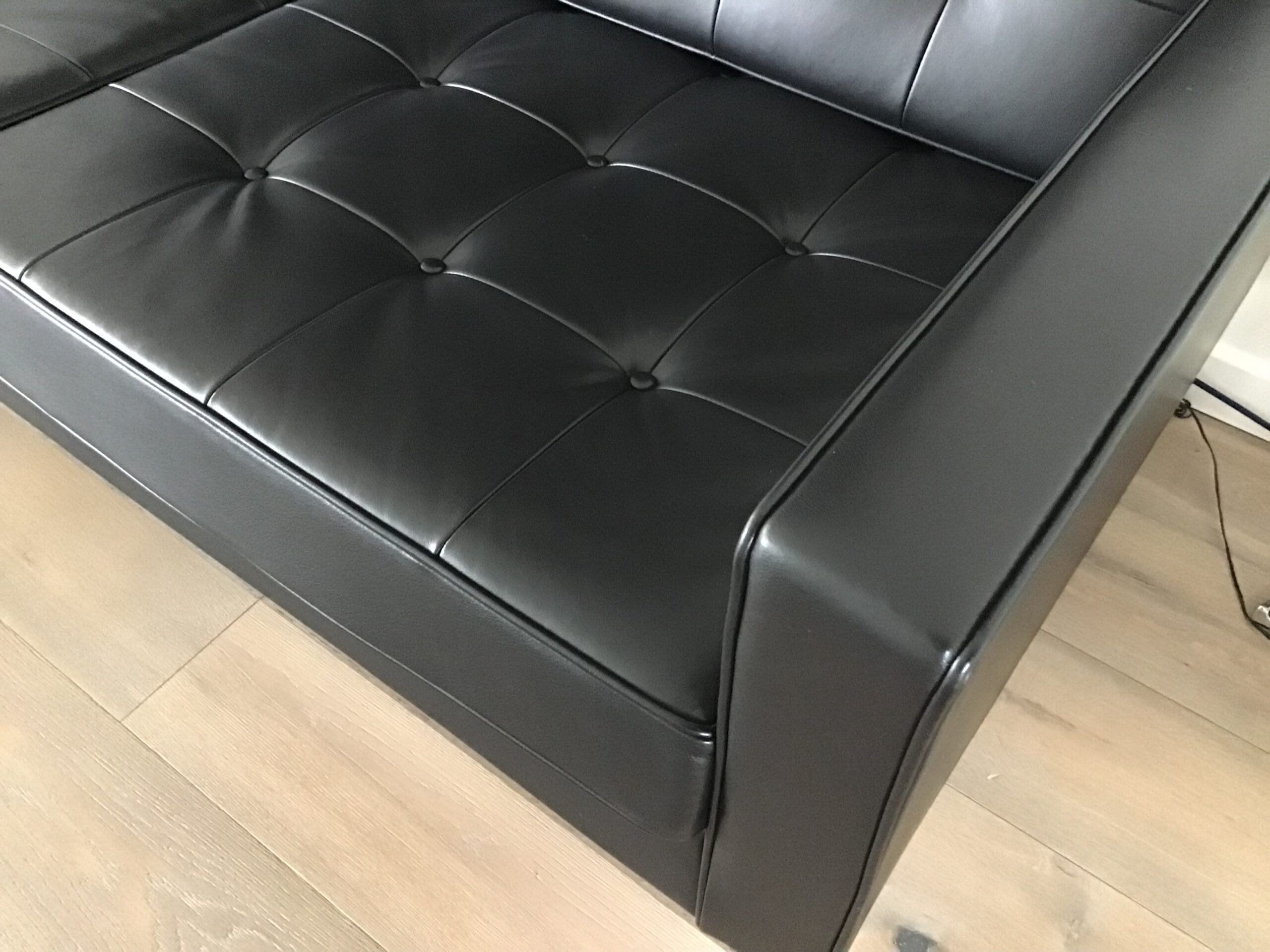 Canapé Florence Knoll en Cuir « Sabrina » Noir – Occasion Rare (2012)