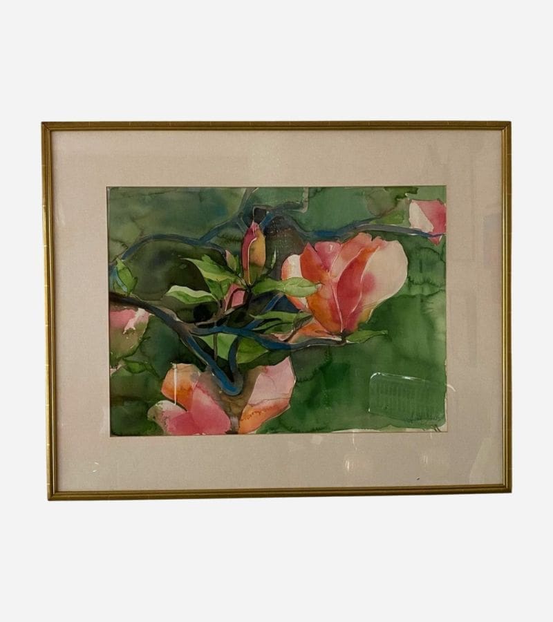 Anne Dixon – Fleurs Exotiques | Aquarelle Originale Circa 1990