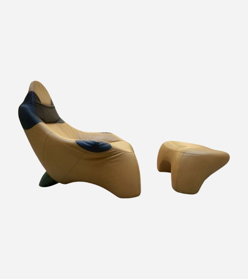 Fauteuil et Ottoman Poggiapiedé Hal par Marc Sadler