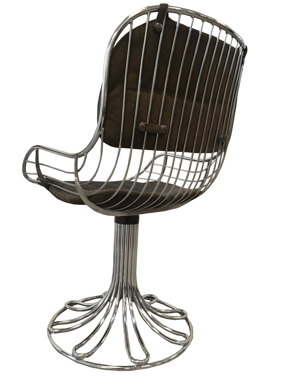Chaises en Cuir à Armature Métallique Vintage – Lot de 2 – Galettes Originales