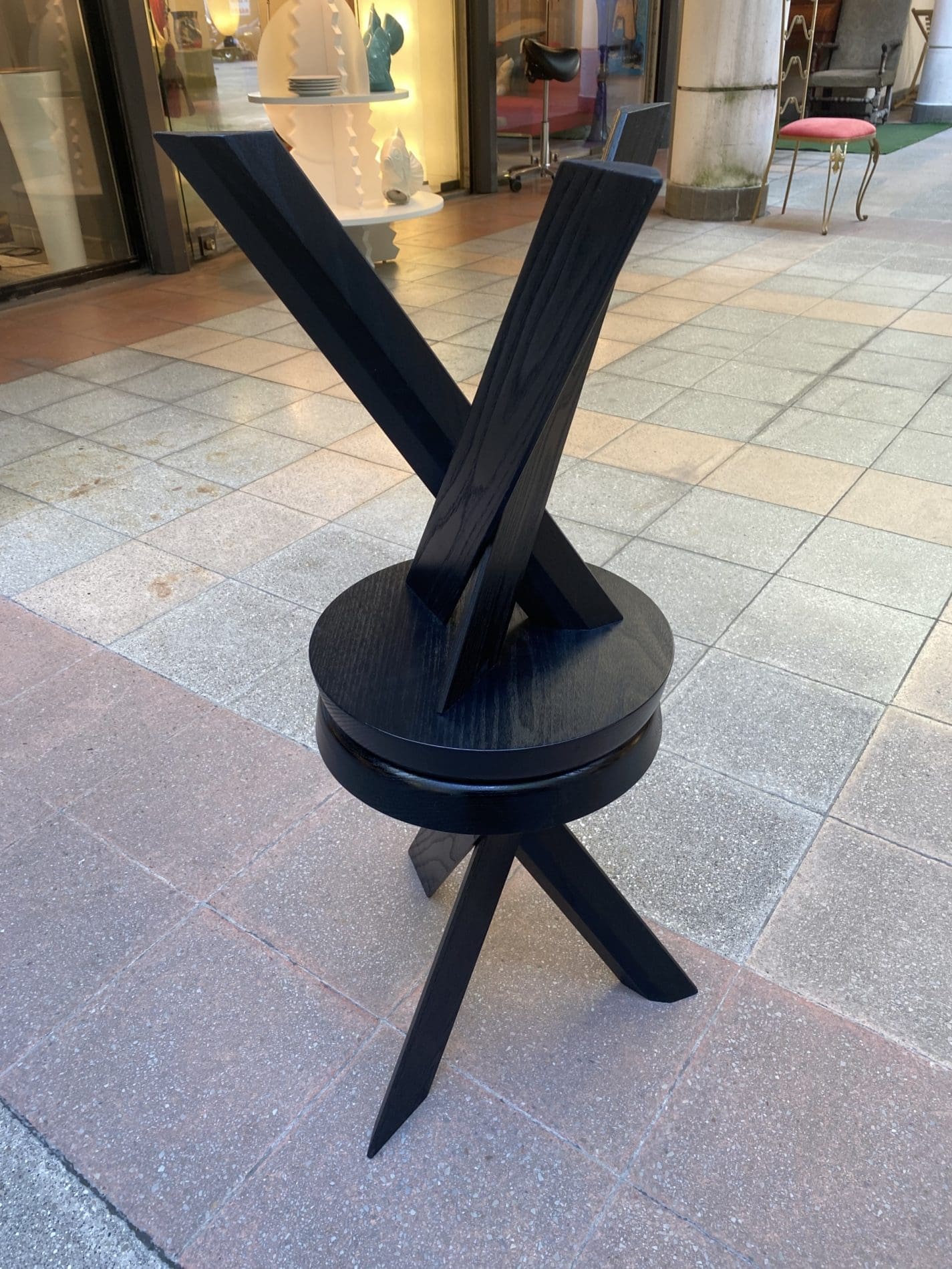 Tabouret S31A « Black Édition » par Pierre Chapo – Rare Artisanat Français en Orme Laqué