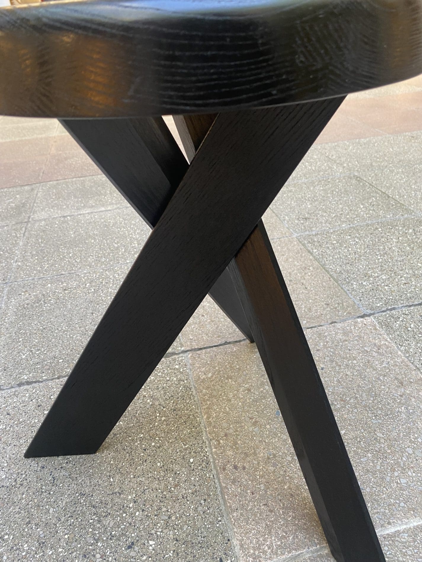 Tabouret S31A « Black Édition » par Pierre Chapo – Rare Artisanat Français en Orme Laqué