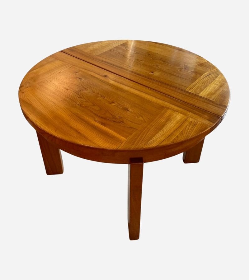 Table à Rallonge en Orme Massif de 1978 par Pierre Chapo, Éditée par Regain