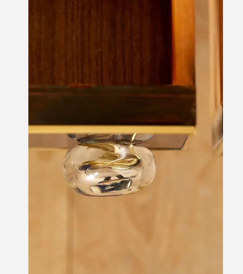 Commode en Verre et Laiton « Bullet » dans le Style de Roberto Giulio Rida, Italie, Vers 2000