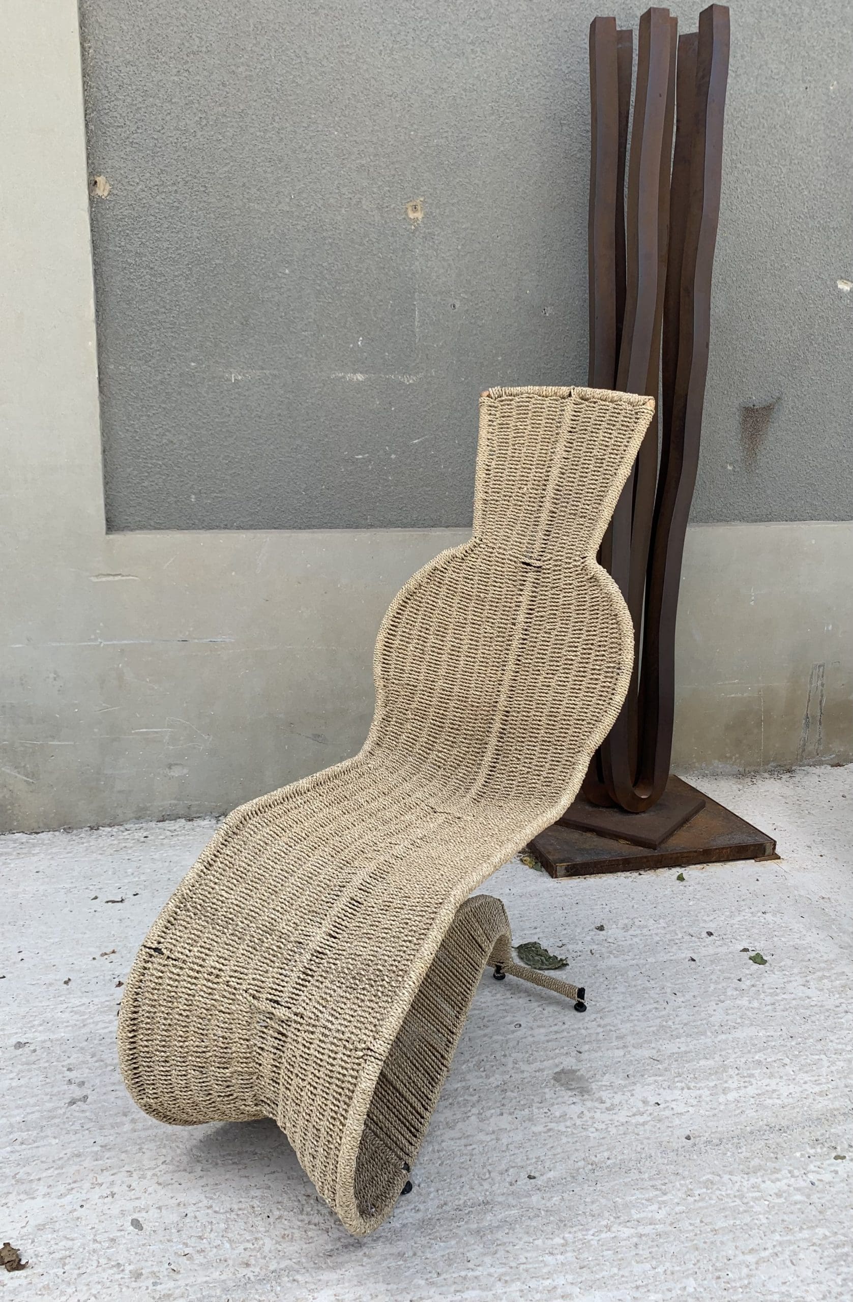 Chaise Longue Speed en Fer Forgé et Rotin – Tom Dixon