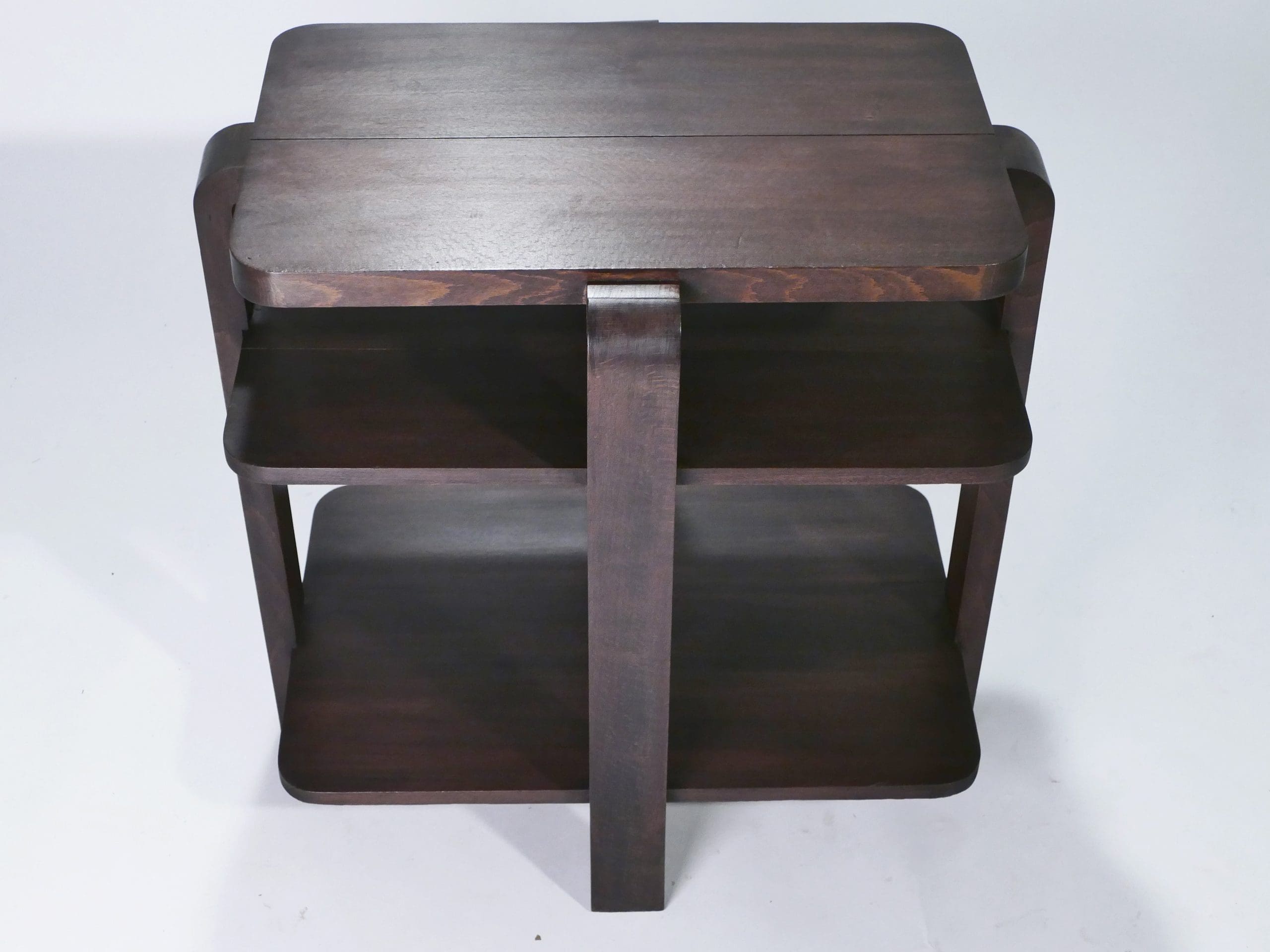 Table d’appoint moderniste en acajou des années 1940 – Art déco français