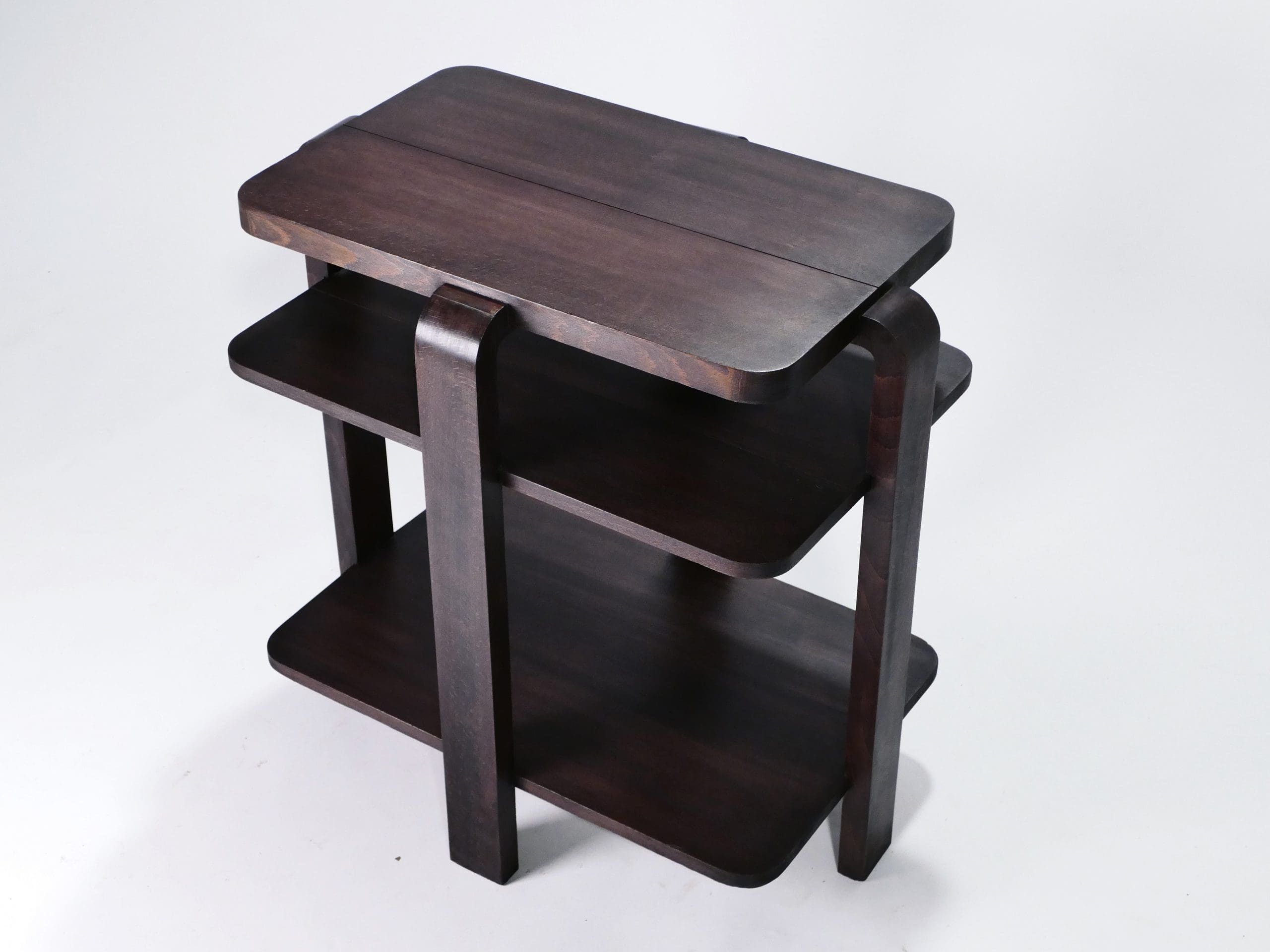 Table d’appoint moderniste en acajou des années 1940 – Art déco français