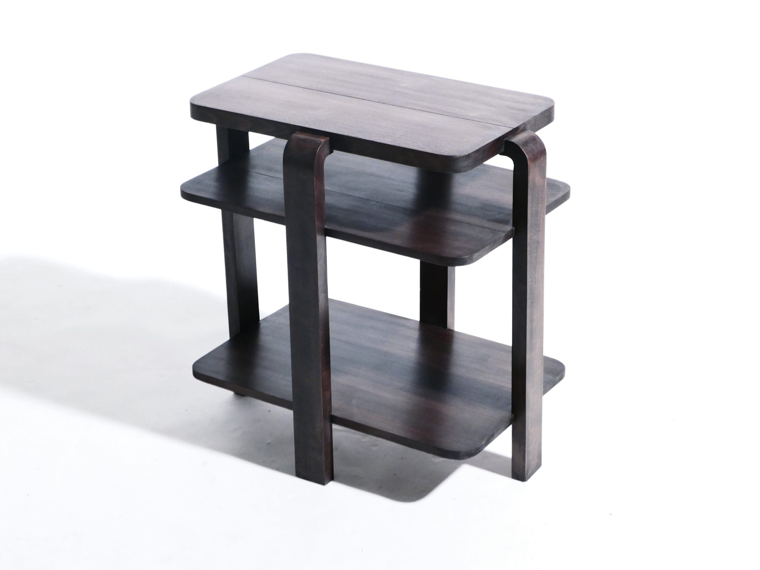 Table d’appoint moderniste en acajou des années 1940 – Art déco français
