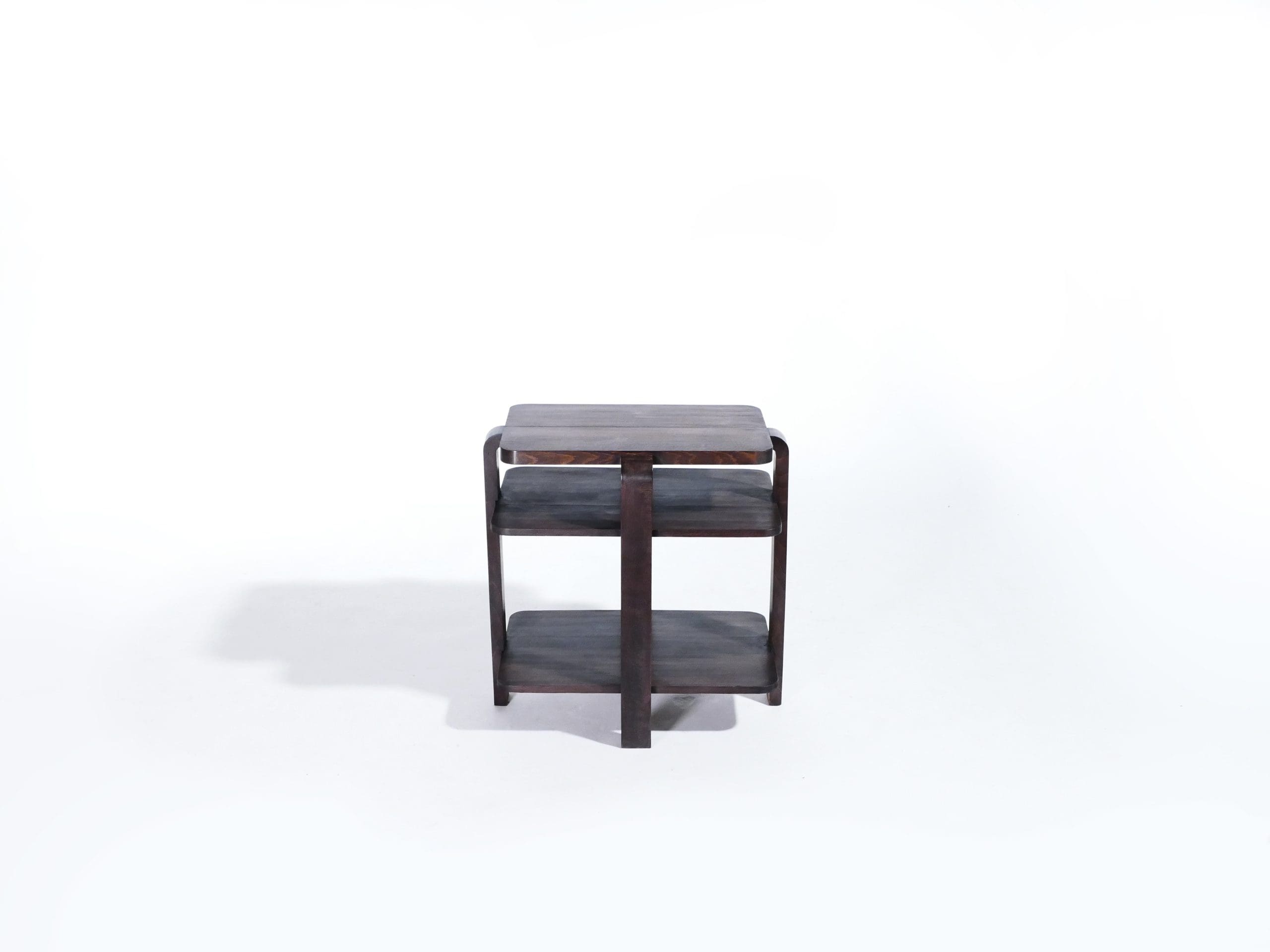 Table d’appoint moderniste en acajou des années 1940 – Art déco français