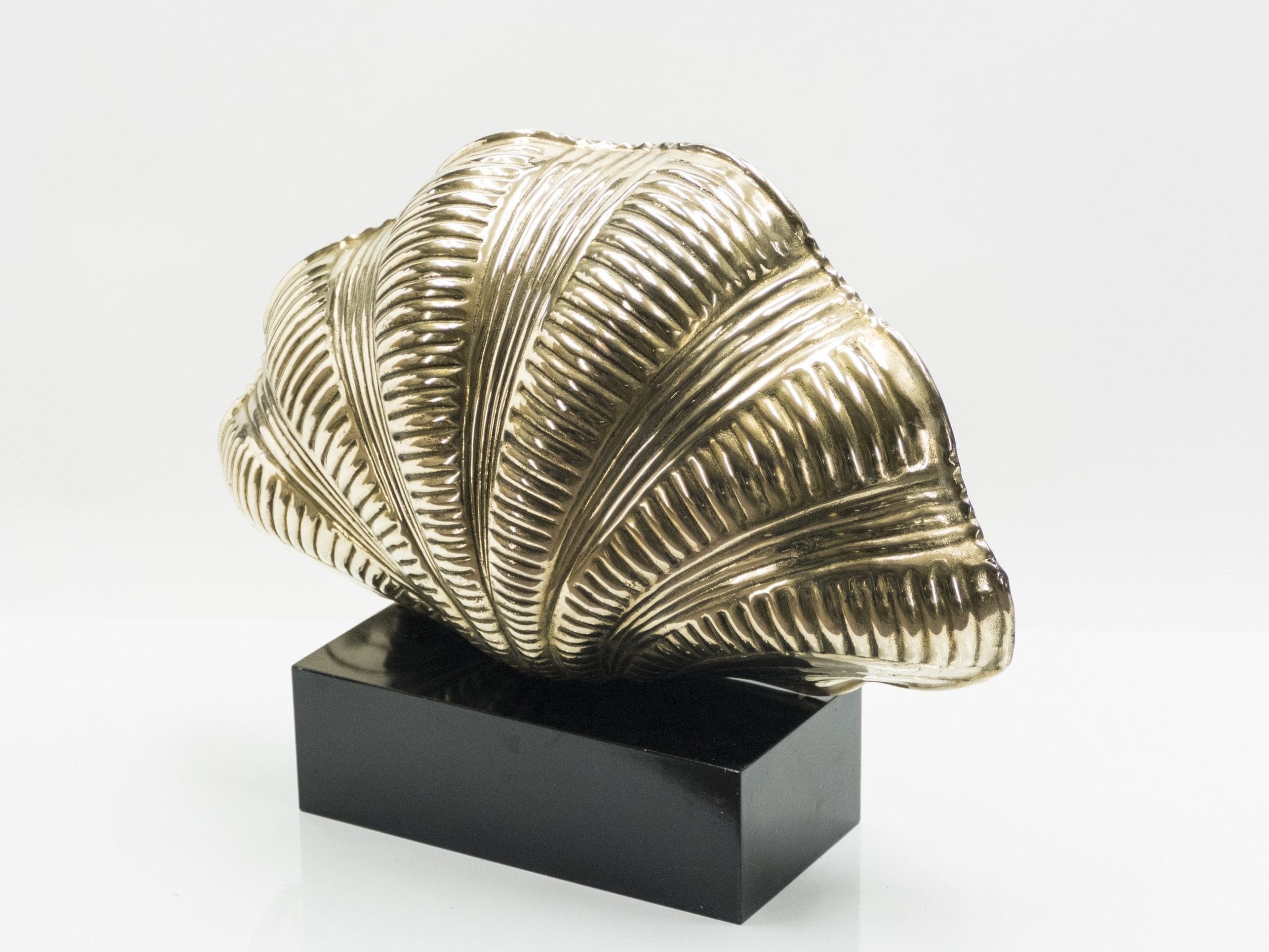 Paire de Lampes de Table Coquille en Laiton Massif des Années 1960