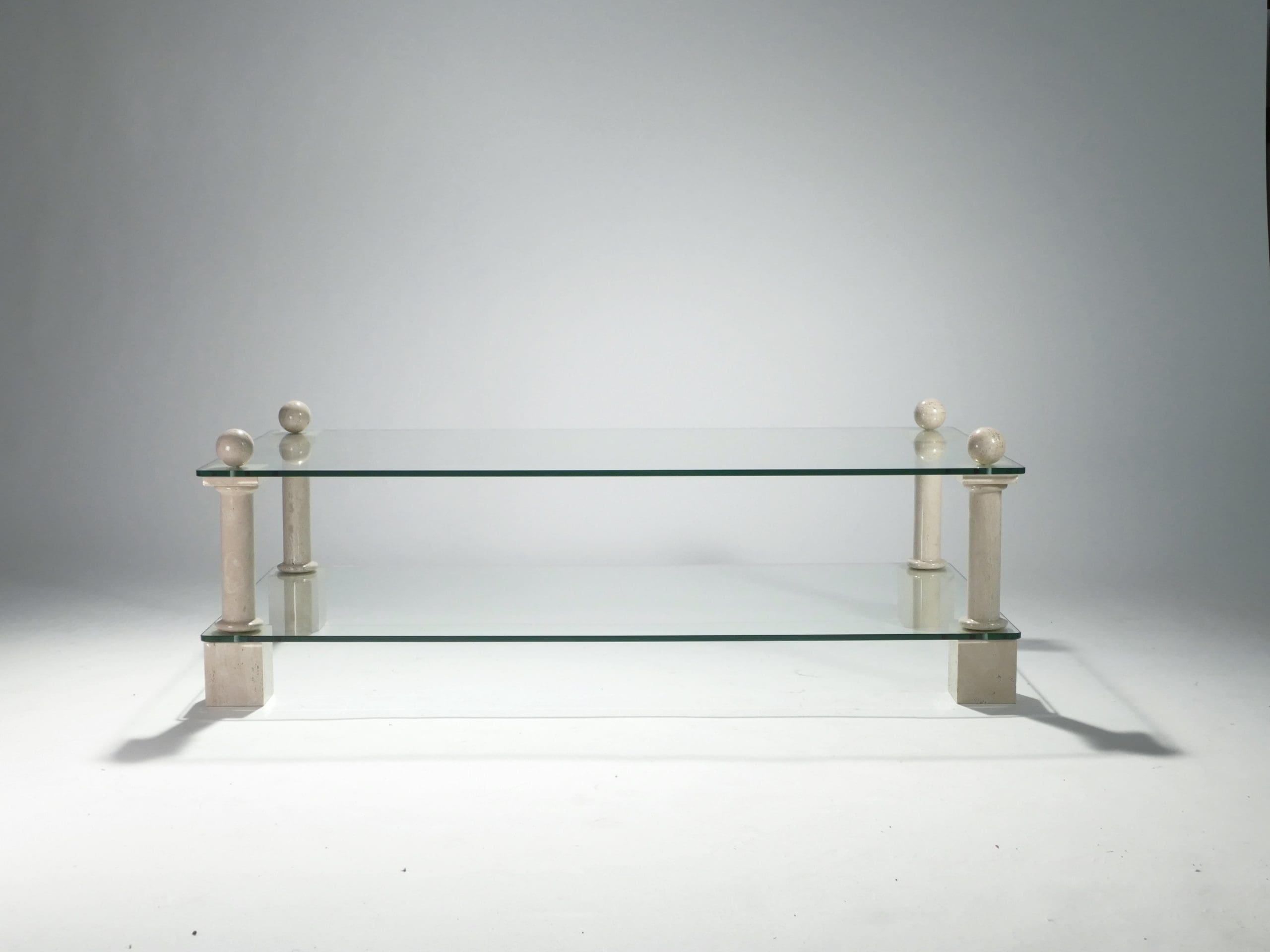 Table Basse en Travertin par Philippe Barbier, Années 1970