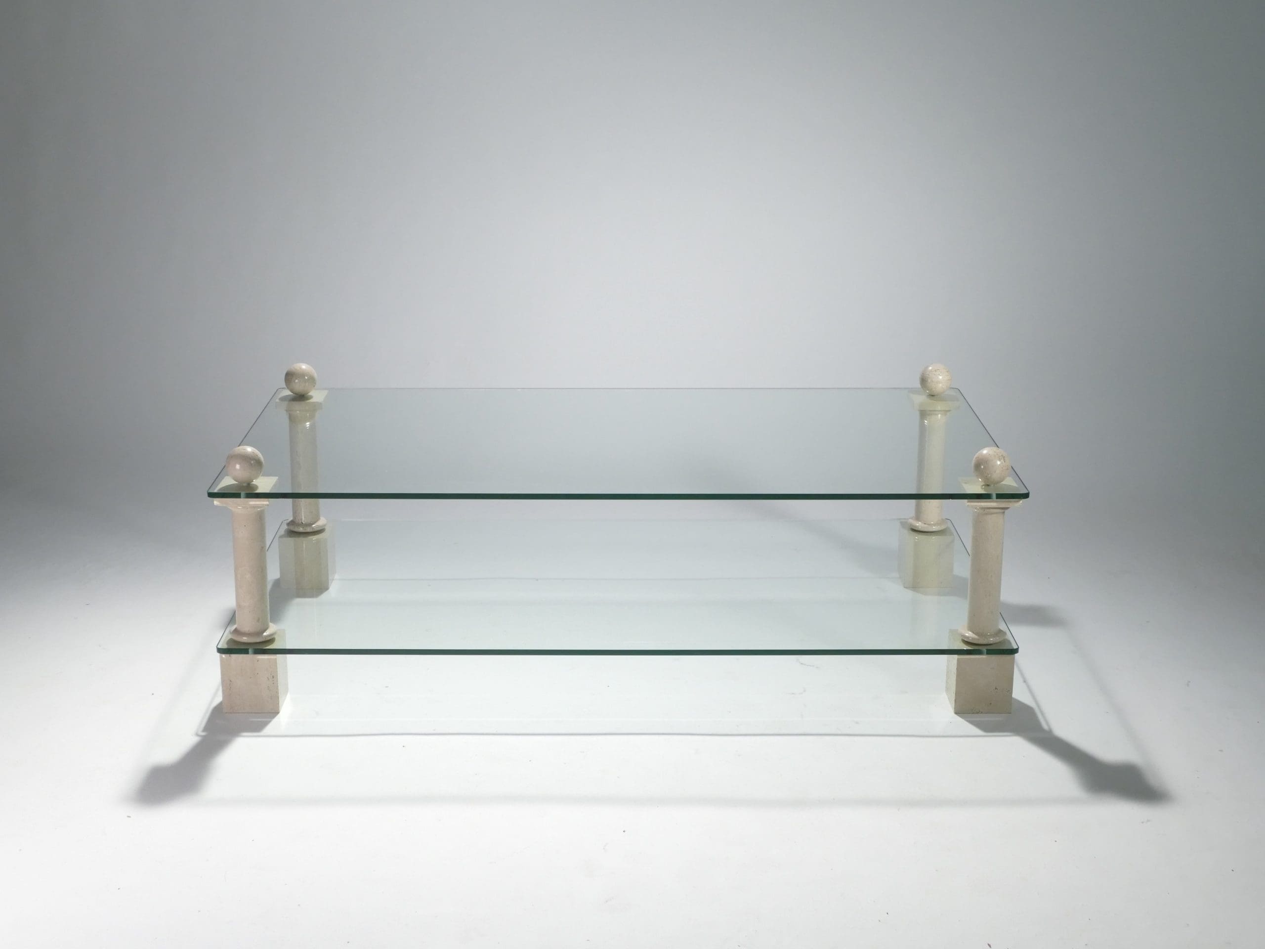 Table Basse en Travertin par Philippe Barbier, Années 1970